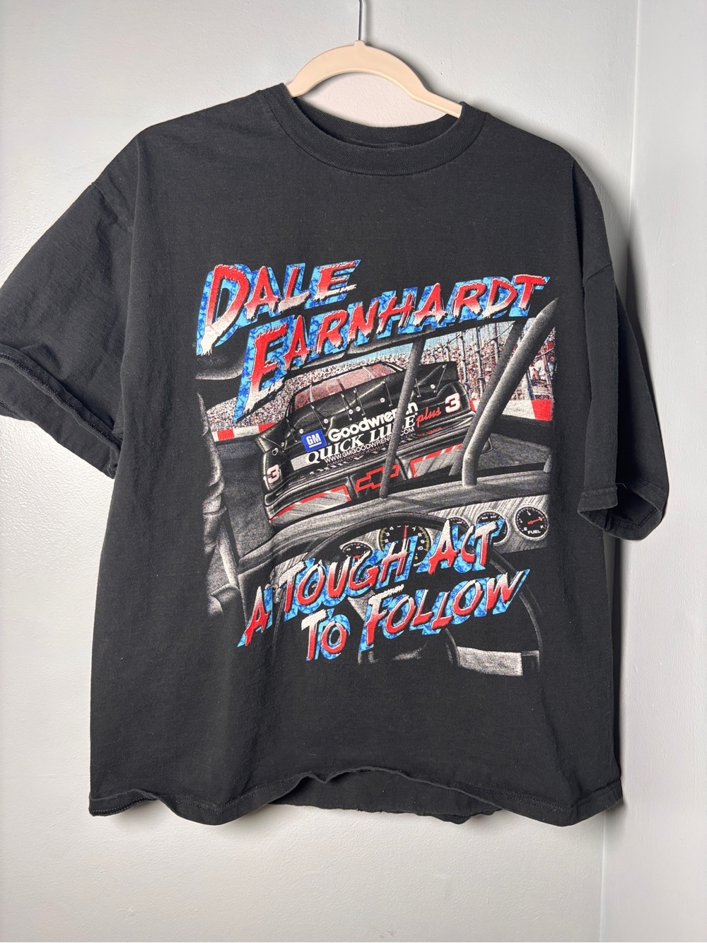 Vintage 90s Dale Earnhardt A Tough Act To Follow T-Shirt NASCAR 3 GM Goodwrench